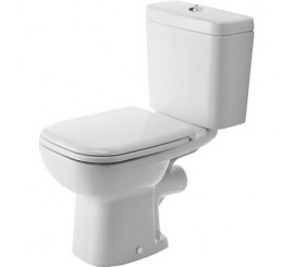 Set promo Vas WC pe pardoseala cu rezervor aparent si capac Duravit D-Code 36x65 cm evacuare orizontala
