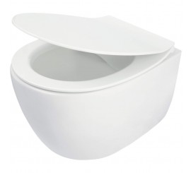 Set Vas WC suspendat cu capac soft close Deante Silia Rimless 37x52 cm evacuare orizontala