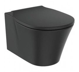 Vas WC suspendat Ideal Standard Connect Air AquaBlade 36x54 cm evacuare orizontala, negru mat