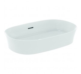 Lavoar baie pe blat, alb mat, oval Ideal Standard Ipalyss 60x38 cm, cu preaplin si fara gaura