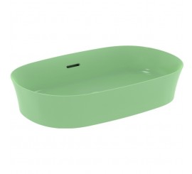 Lavoar baie pe blat, verde, oval Ideal Standard Ipalyss 60x38 cm, cu preaplin si fara gaura