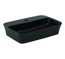 Lavoar baie pe blat, negru lucios Ideal Standard Ipalyss 55x38 cm, cu preaplin si gaura