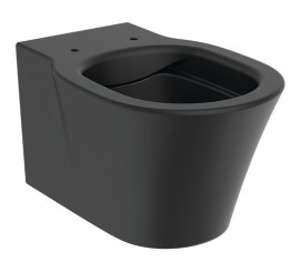 Vas WC suspendat Ideal Standard Connect Air Rimless 36x54 cm evacuare orizontala, negru mat