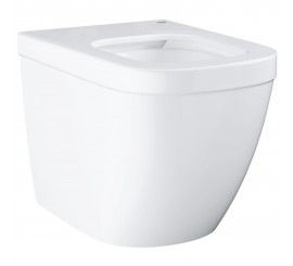 Vas WC pe pardoseala Grohe Euro Ceramic Rimless 37x54 cm evacuare orizontala, lipit de perete, tratament PureGuard