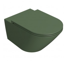 Vas WC suspendat Globo Forty3 Rimless 36x57 cm evacuare orizontala, verde deschis mat (felce)
