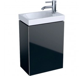 Geberit Acanto Masca lavoar baie cu usa sticla neagra, 40x25xH54 cm, corp negru mat