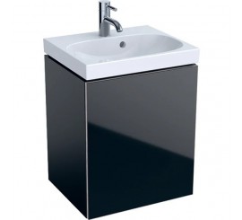 Geberit Acanto Masca lavoar baie cu usa sticla neagra, 45x38xH54 cm, corp negru mat
