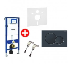 Geberit Duofix Sigma01 Set Promo Rezervor WC incastrat cu cadru, izolare fonica si clapeta de actionare, negru intens