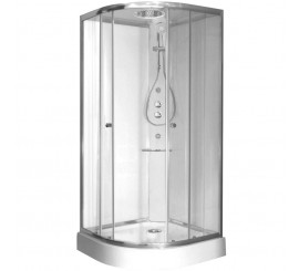 Cabina dus hidromasaj semirotunda cu usi glisante Glass Archimede Shower 90x90 cm