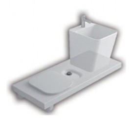 Vas WC suspendat cu lavoar dreapta Hatria G-Full 120x50 cm evacuare orizontala, alb