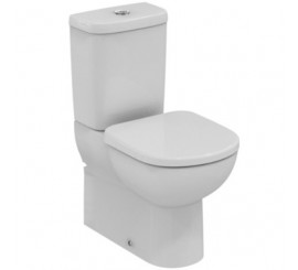 Vas WC pe pardoseala Ideal Standard Tempo 37x60 cm evacuare orizontala sau verticala, lipit de perete