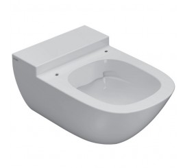 Vas WC suspendat Globo Stockholm Rimless 37x58 cm evacuare orizontala, alb lucios