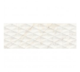 Faianta baie / bucatarie rectificata alba 40x120 cm, Marazzi Allmarble Wall Golden White Lux Struttura Pave 3D