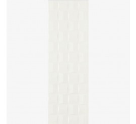 Faianta baie / bucatarie alba 25x76 cm, Marazzi Absolute White Struttura Cube 3D Satinato