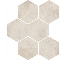 Gresie interior portelanata alba 21x18.2 cm, Marazzi Clays Cotton