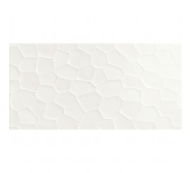 Faianta baie / bucatarie rectificata alba 30x60 cm, Marazzi Color Code Bianco Struttura Deco 3D Satinato