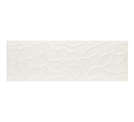 Faianta baie / bucatarie rectificata alba 40x120 cm, Marazzi Essenziale Struttura Flora 3D Satinato
