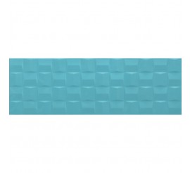 Faianta baie / bucatarie albastra 25x76 cm, Marazzi Pottery Struttura Cube Turquoise