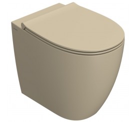 Vas WC pe pardoseala Globo 4All Rimless 36x54 cm evacuare orizontala sau verticala, crem mat (perla)