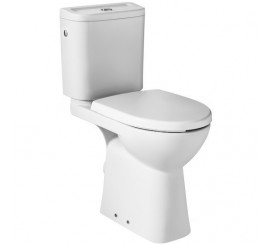 Set Promo Vas WC dizabilitati pe pardoseala cu rezervor aparent si capac Roca Access 38x67 cm evacuare orizontala