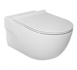 Set promo Vas WC suspendat cu capac soft close Roca Meridian Rimless 36x56 cm evacuare orizontala