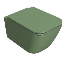 Vas WC suspendat Globo Stone Rimless 36x52 cm evacuare orizontala, verde deschis mat (felce)