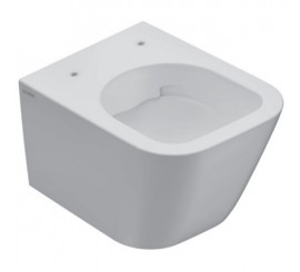 Vas WC suspendat Globo Stone Rimless 37x45 cm evacuare orizontala, alb lucios
