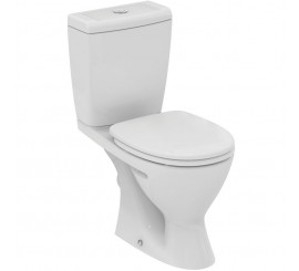 Set Vas WC pe pardoseala cu rezervor aparent si capac soft close Ideal Standard Eurovit Plus 35x63 cm evacuare orizontala