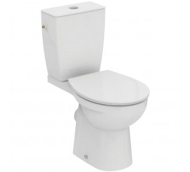 Set Vas WC pe pardoseala cu rezervor aparent si capac Ideal Standard Eurovit Plus Rimless 37x66 cm evacuare orizontala