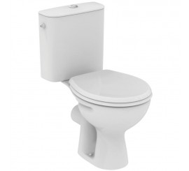 Set Vas WC pe pardoseala cu rezervor aparent si capac polipropilena Vidima Ulysse S 37x64 cm evacuare orizontala sau verticala, alimentare laterala