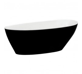 Cada freestanding ovala Besco Goya compozit 170x72 cm, negru/alb