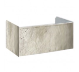 Hatria Grandangolo 100 Masca lavoar baie suspendata 97x49xH36 cm, gri deschis (cement)
