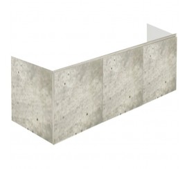 Hatria Grandangolo 130 T Masca lavoar baie suspendata 127x49xH48 cm, gri deschis (cement)