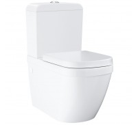 Set Vas WC pe pardoseala cu rezervor aparent si capac soft close Grohe Euro Ceramic Rimless 38x67 cm evacuare orizontala sau verticala, tratament PureGuard
