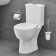 Set Vas WC pe pardoseala cu rezervor aparent si capac soft close Grohe Bau Ceramic 36x62 cm evacuare orizontala