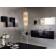 Set mobilier baie dublu complet (masca, lavoar si oglinda) Arthema Vanity Line 177x50xH53 cm, negru