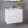 Set promo mobilier baie (masca cu 2 sertare si lavoar) Arthema Vela 65 cm, alb lucios