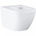 Vas WC suspendat Grohe Euro Ceramic Rimless 37x49 cm evacuare orizontala, tratament PureGuard