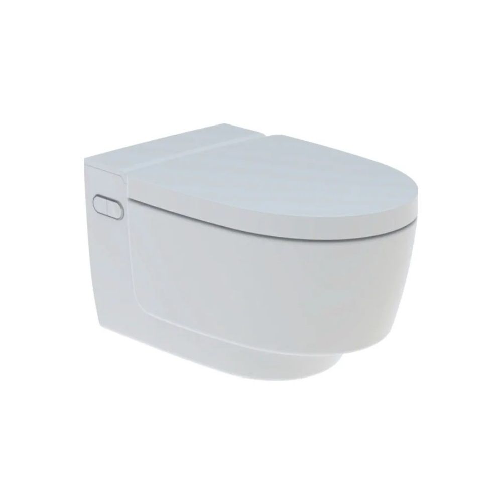 Set Vas WC cu bideu electronic suspendat cu capac soft close automat si telecomanda Geberit AquaClean Mera Comfort Rimless 39x59 cm evacuare orizontala, alb main product photo