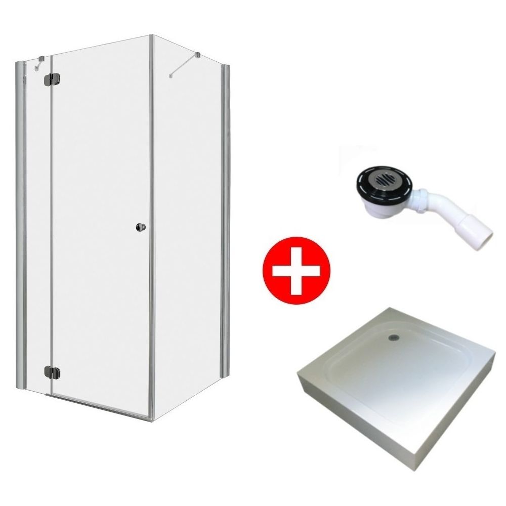 Set promo Cabina dus patrata cu usa batanta Radaway Torrenta KDJ 90x90 cm, cadita si sifon main product photo
