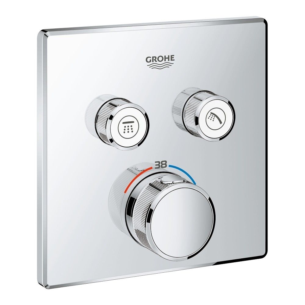 Grohe Grohtherm SmartControl Baterie dus cu termostat cu 2 iesiri, patrata, crom main product photo