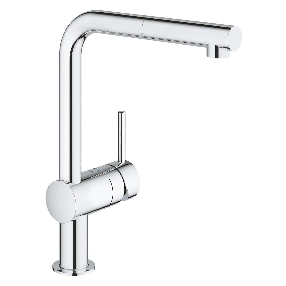 Grohe Minta Baterie chiuveta bucatarie monocomanda cu dus extractibil, pipa L, crom main product photo