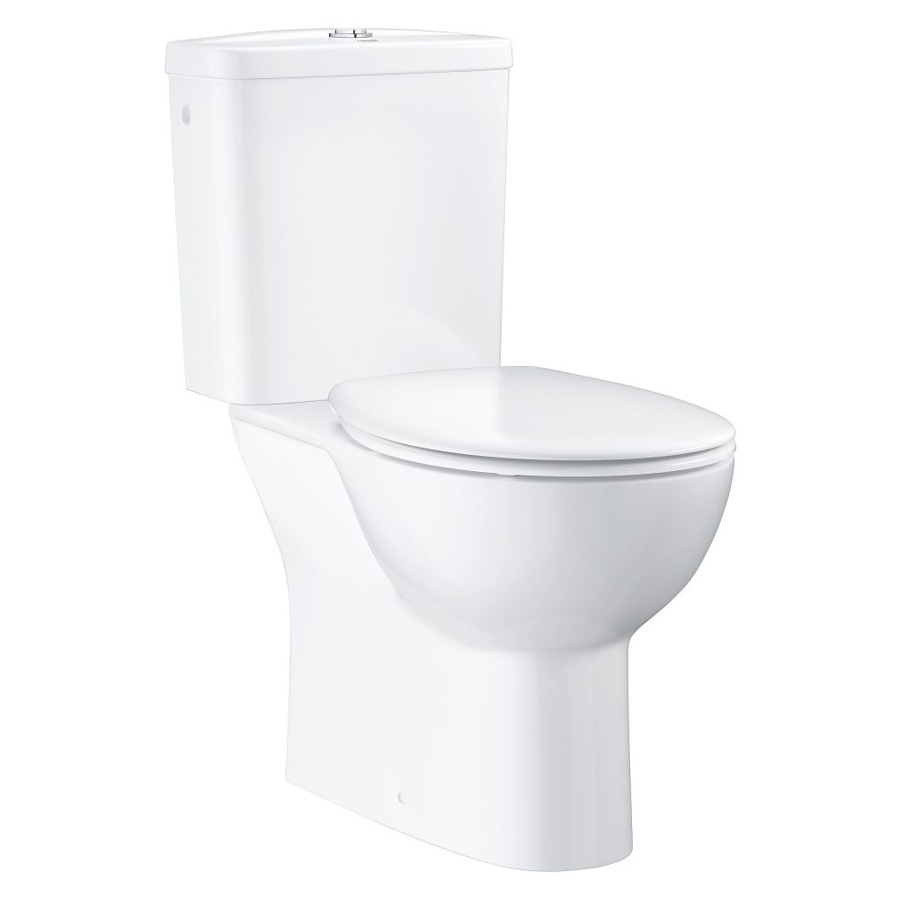 Set Vas WC pe pardoseala cu rezervor aparent si capac soft close Grohe Bau Ceramic Rimless 36x70 cm evacuare verticala main product photo