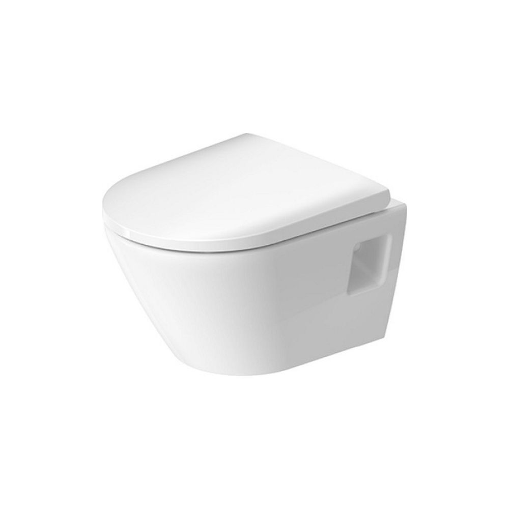 Set Vas WC suspendat cu capac soft close Duravit D-Neo Compact Rimless 36x48 cm evacuare orizontala main product photo