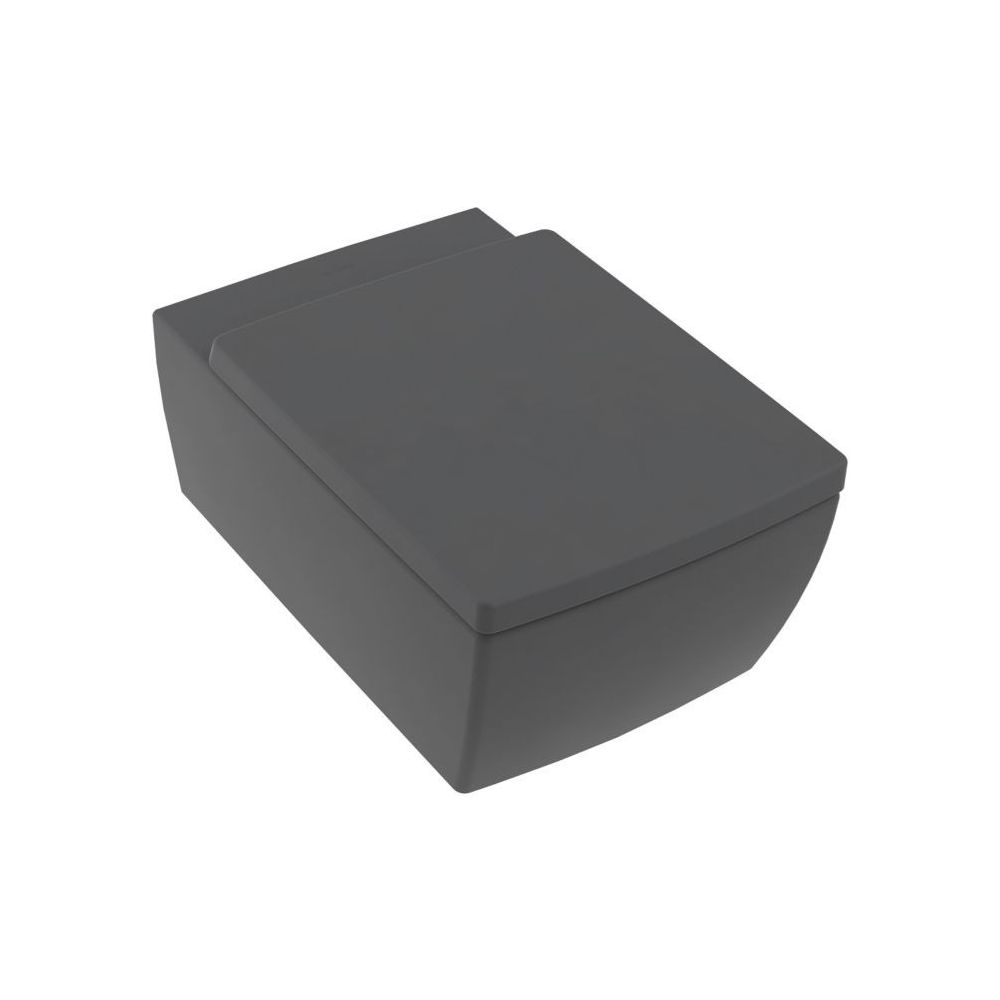 Vas WC DirectFlush suspendat Villeroy & Boch Memento 2.0 Rimelss 38x56 cm evacuare orizontala, antracit main product photo