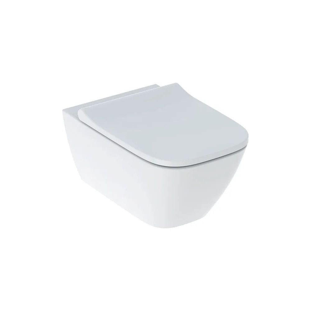 Set Vas WC suspendat cu capac Geberit Smyle Square Rimfree 36x54 cm evacuare orizontala main product photo