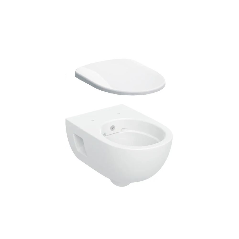 Set Vas WC cu bideu suspendat cu capac Geberit Selnova 36x53 cm evacuare orizontala main product photo