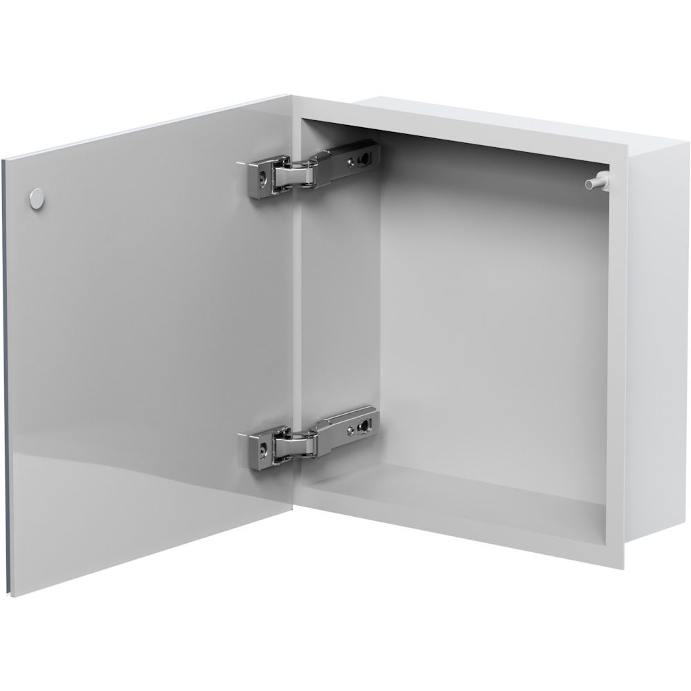 Bemeta Nisa perete baie 32x10xH32 cm cu usa, crom/oglinda main product photo