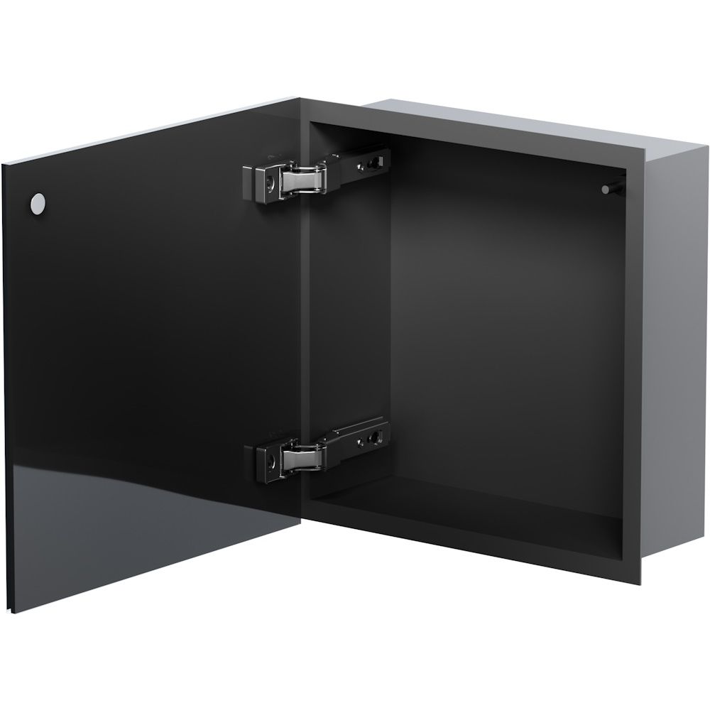 Bemeta Nisa perete baie 32x10xH32 cm cu usa, negru/negru mat main product photo