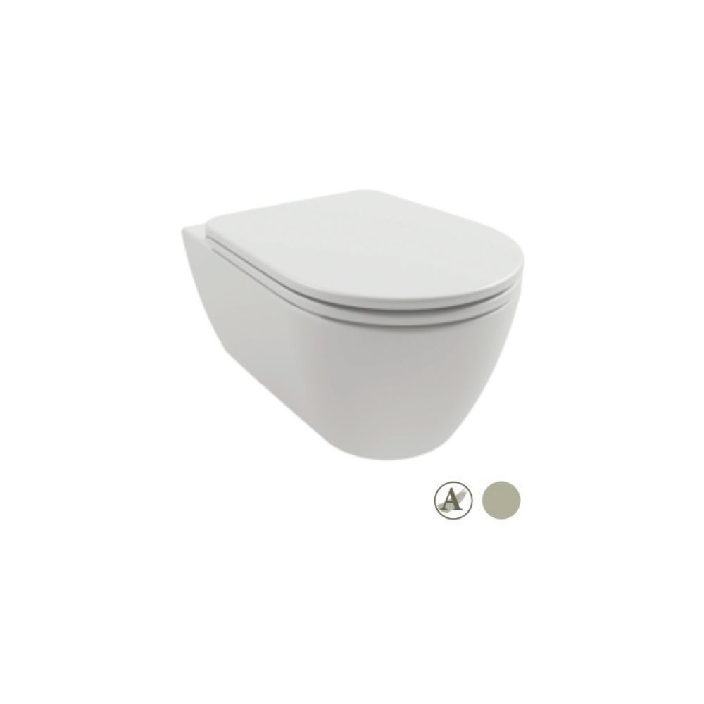 Vas WC suspendat Hatria Fusion Alchemy Rimless 36x54 cm evacuare orizontala, bej (sand) main product photo